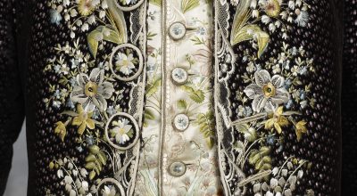 Man's suit, gilt embroidered.