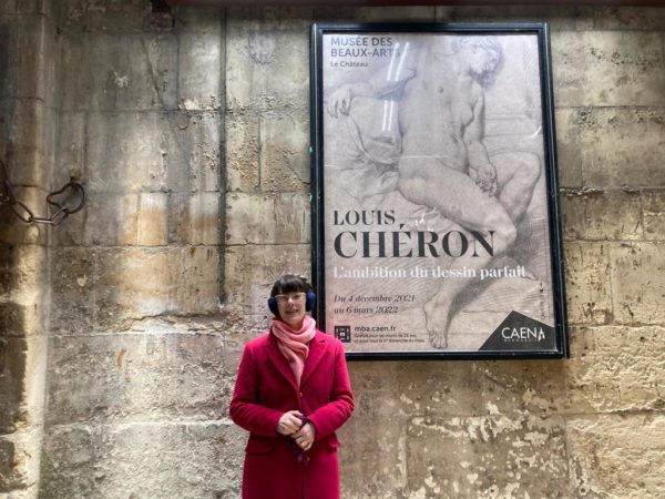 Hannah outside Chéron exhibition, Caen. Photographs courtesy of Dr Marion Richards.
